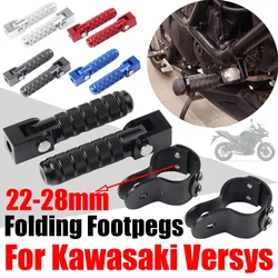 For Kawasaki Versys 650 1000 1000SE X300 KLE650 KLE 650 Accessories Highway Footrest Foot Pegs Pedals Folding Footpegs Clamps