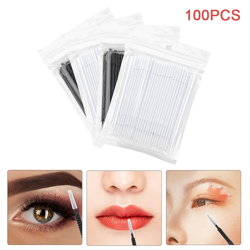 100 pz tampone di cotone usa e getta strumenti di estensione delle ciglia Mascara applicatore pennello ciglia estensione trucco applicatore strumento di rimozione