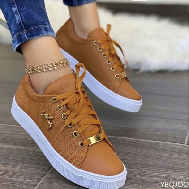 Zapatos de mujer informales ligeros y transpirables de talla grande a la moda para primavera y otoño, zapatos de tablero versátiles de fondo plano para mujer
