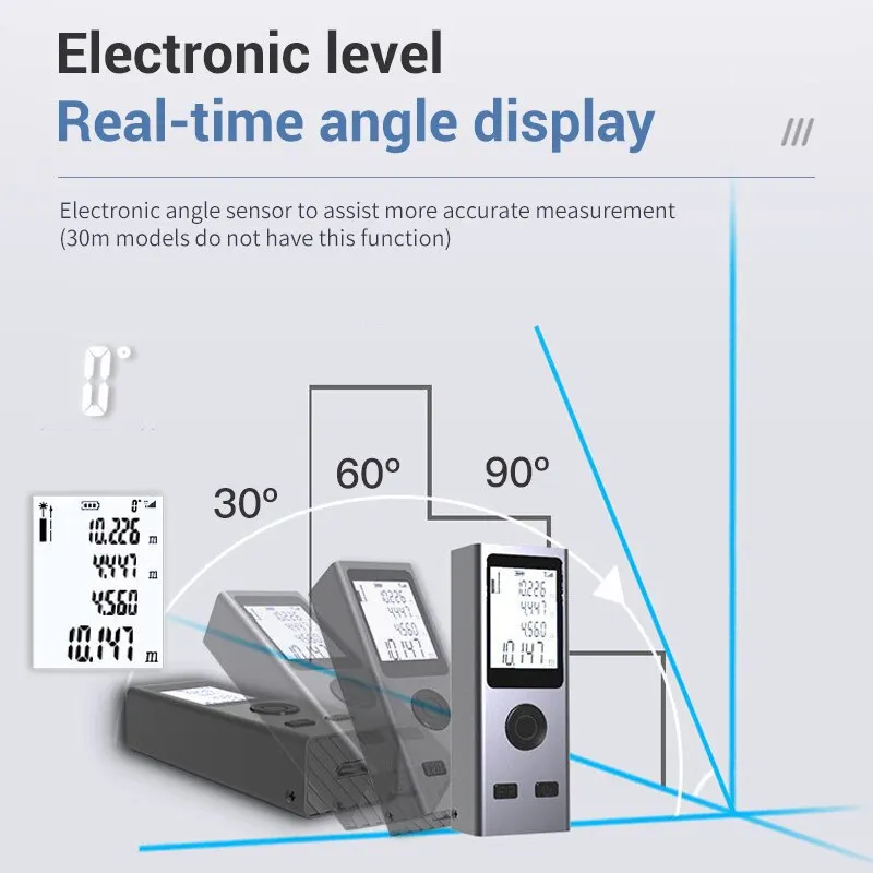 Mini Laser Rangefinder 30M High Precision Measurement Laser Distance 24g USB Rechargeable Handheld Distance Meter Smart Portable