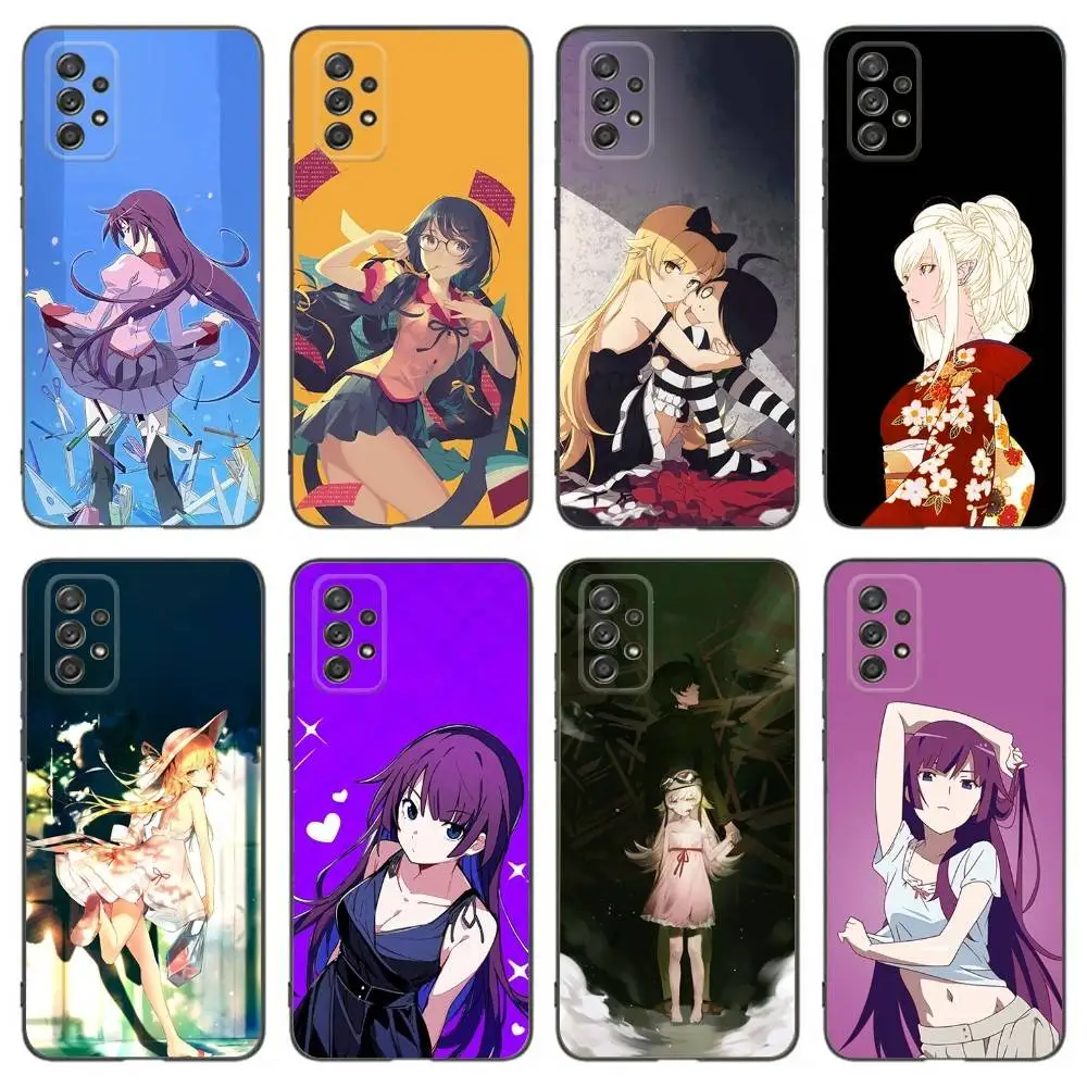 

M-Monogatari Series Anime Phone Case For Samsung Galaxy A13,A21s,A22,A31,A32,A52,A53,A71,A80,Soft Black Shell