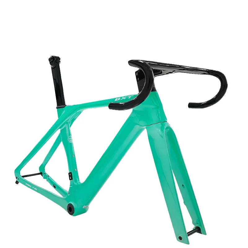 

BXT 2024 Full Hidden Line Carbon Fiber Road Bike Frameset T47 Disc Brake Handlebar Lightweight Thru Axle Dropout Di2