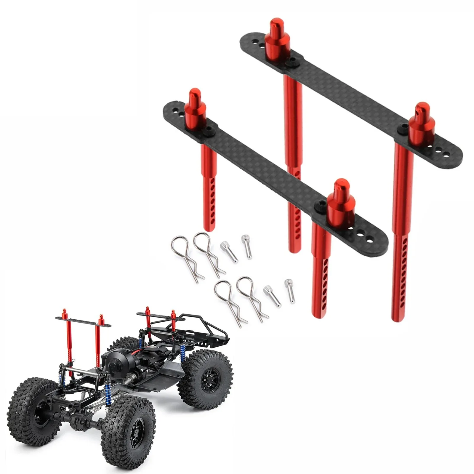RC Car Body Post Mounts Metal Alloy Front and Rear Shell Column for Axial SCX10 II 90046 90047 1/10 RC Crawler Car Parts