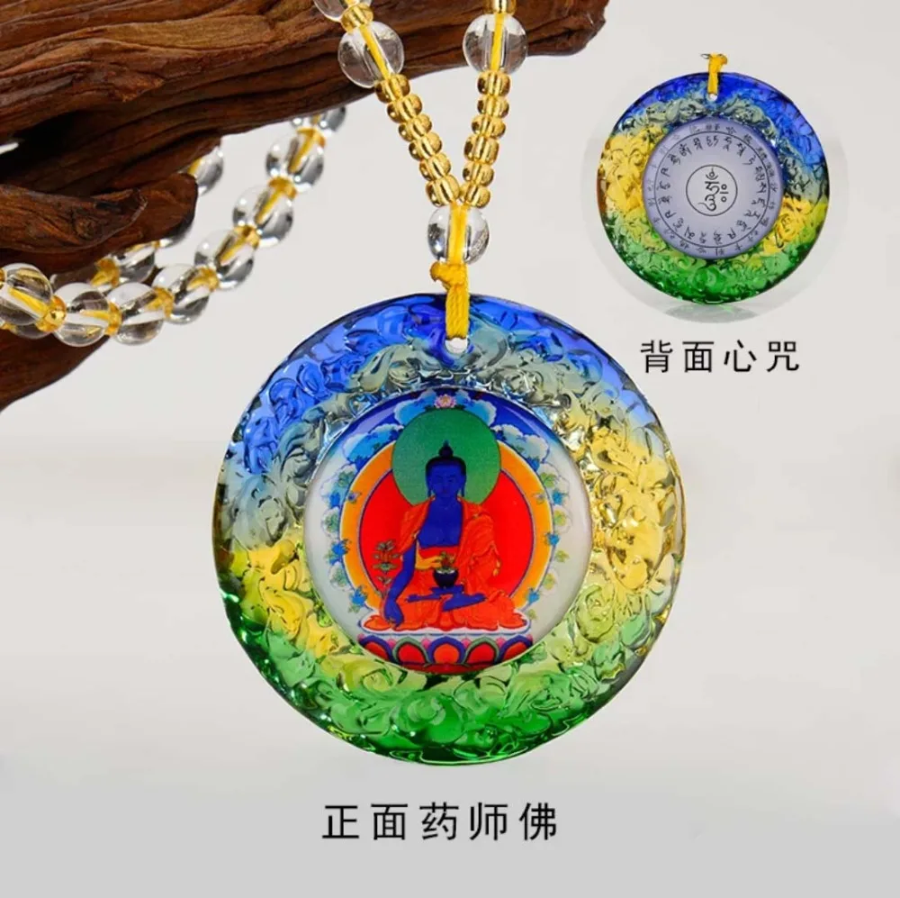 3 قطعة جيب البوذية اليونانية السفر كفاءة التميمة جامبالا جورو رينبوتشي الصيدلي بوذا السلامة كريستال تميمة L