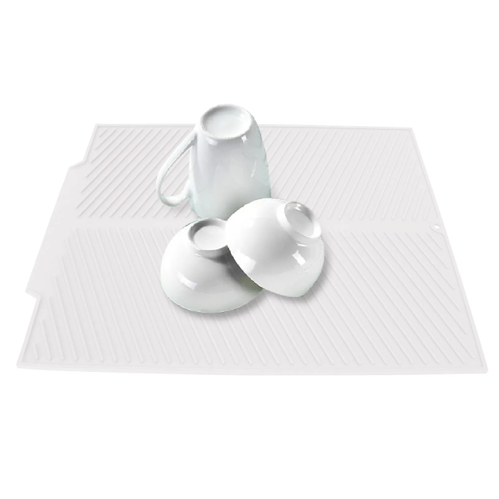 

C2 Silicone Drain Mat Kitchen Tableware Dish Drying Mat 485x405mm Heat Resistant Non Slip Kitchen Counter Drain Pad For Home