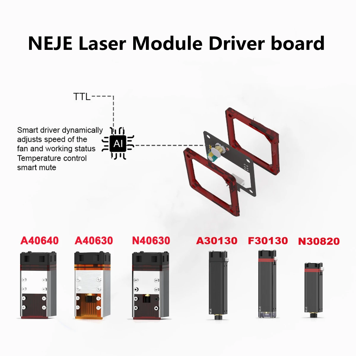 40X40MM 12V Dual LD Driver Board for NEJE A40640 A40630 F30130 N40630 N30820 A30130 Laser Module