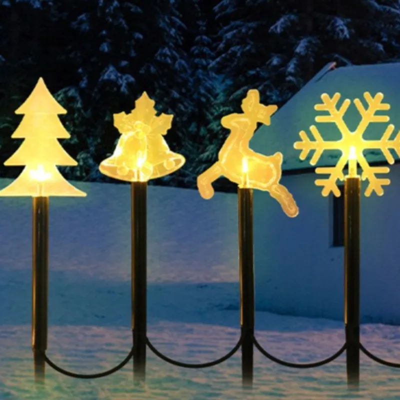Solar Christmas Tree Lights Outdoor Waterproof Garden LED Festival Lights Light Up Lantern for Outdoor Ornament Gift