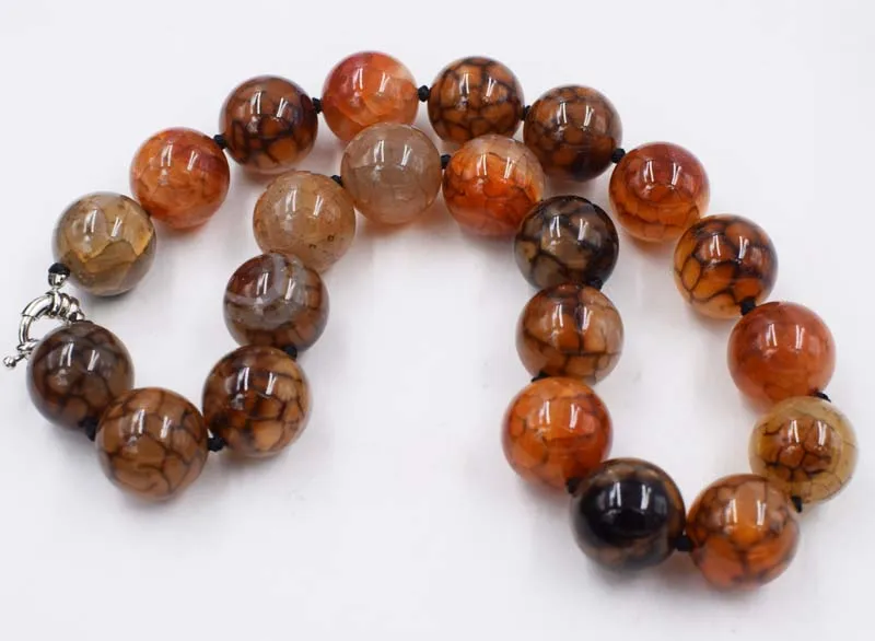 brown paring agate  round 18mm  necklace 18inch  wholesale beads nature  woman 2018