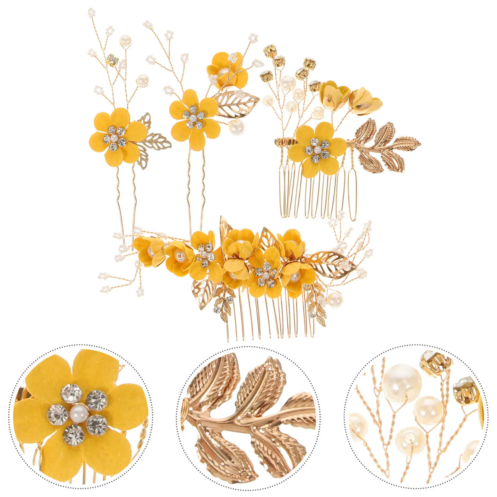 

Набор: свадебная расческа для волос, цветочная заколка, элегантный головной убор для невесты, изысканные аксессуары для волос, декоративное украшение для свадебного прически