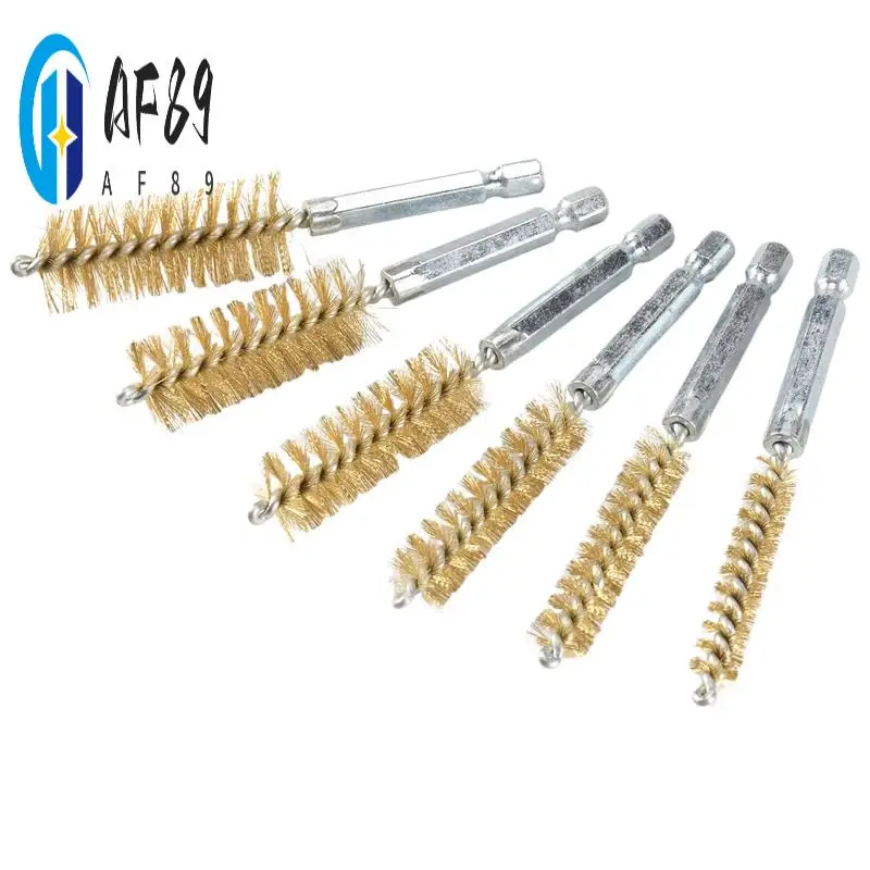 

AF89-Кисть для отверстий, бронзовый набор, набор кистей для отверстий из стальной проволоки, щетка для чистки из нержавеющей стали, подходит для электрической дрели, ударной дрели