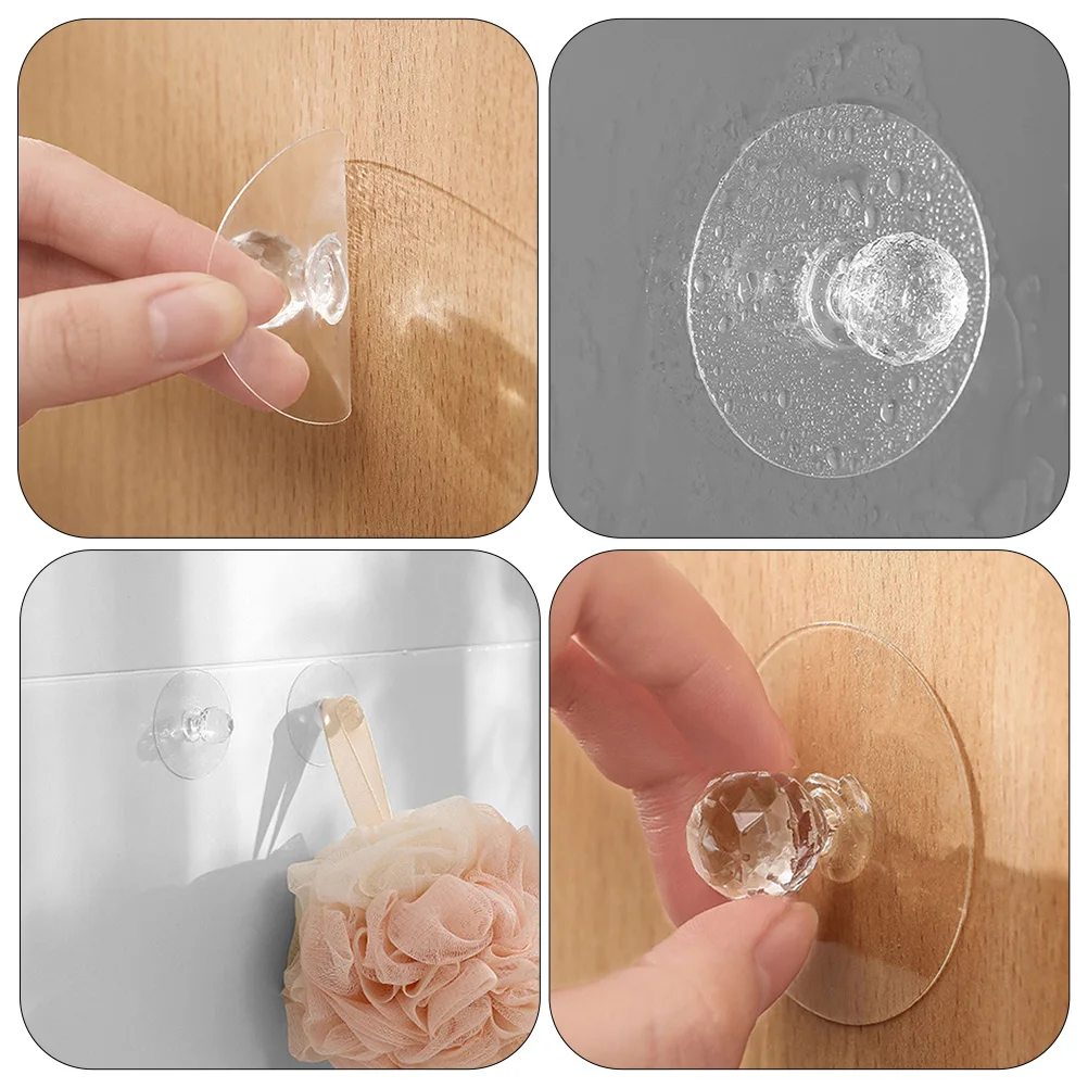 

4 Pcs Punch-free Door Handle Drawer Self Stick Adhesive Wardrobe Knob Cupboard Handles for Cabinets Acrylic Pulls