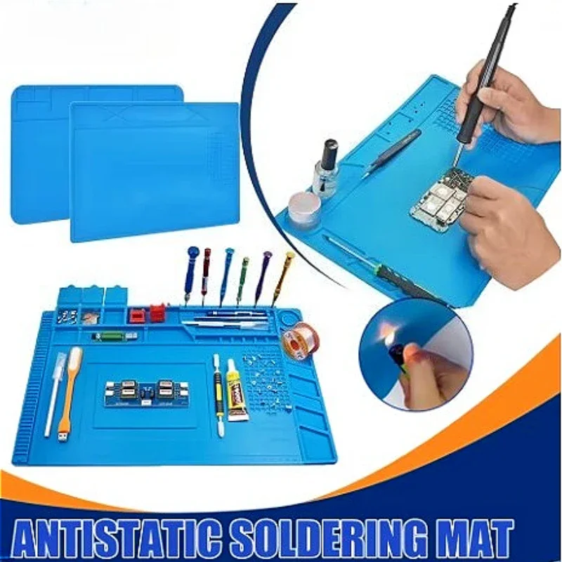 Antistatic Soldering Mat ESD Heat Resistant Insulation Work Mat Soldering Station Kit Silicone Repair Pad Maintenance Platform