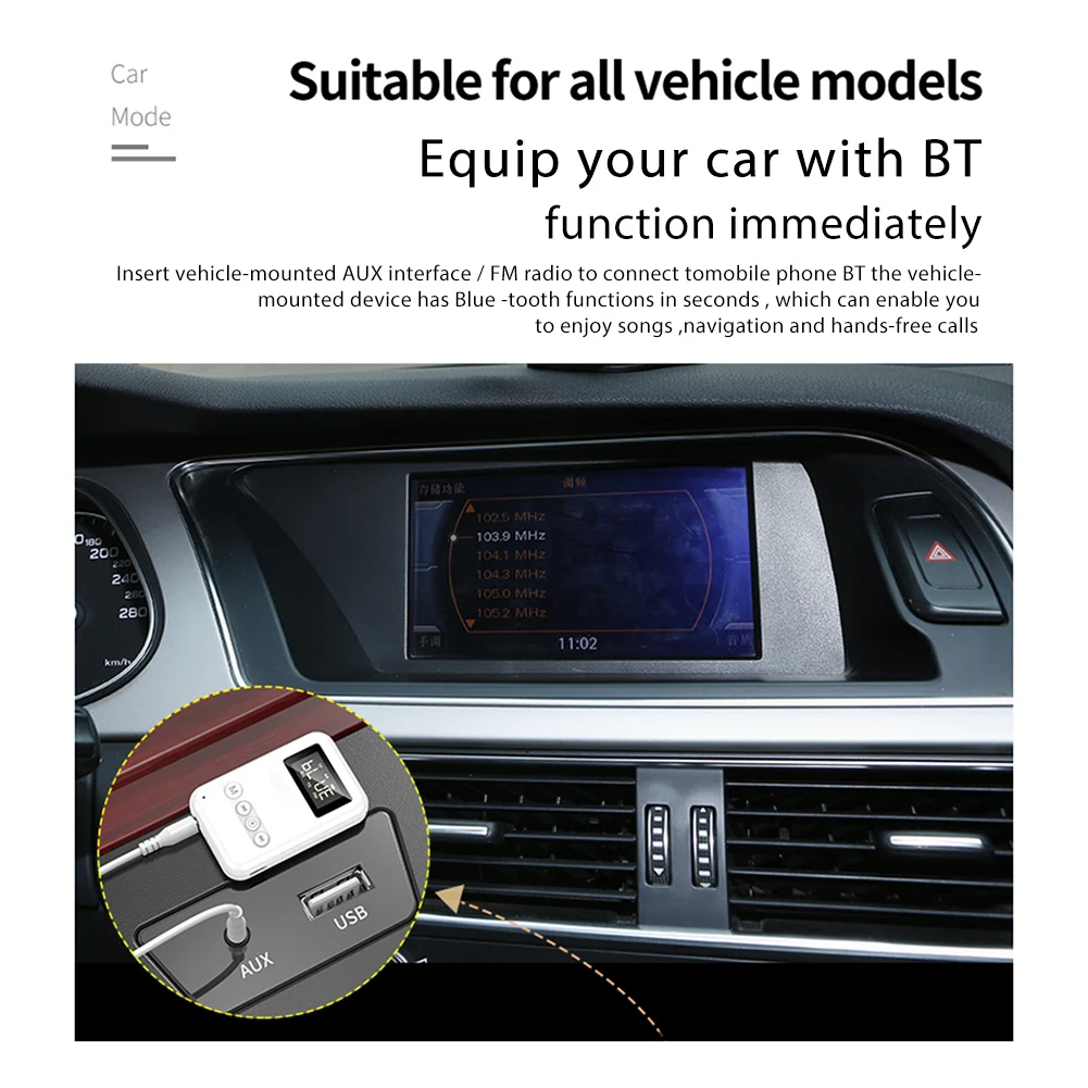 Bluetooth-compatible 5.0 Transmitter Receiver Support TF Card Play Multifunctional Adapter Audio Receiver for Headphone Speaker