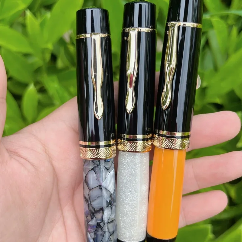 New MAJOHN P139 Piston Resin Fountain Pen #6, #8 EF/F/M Nib All Brass Piston System Large Capacity Writing Ink Pen Gift