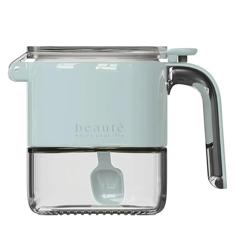 

GYTB-Glass Container For Salt Pepper Powder Seasoning Boxes With Lid And Spoon Airtight Canister For Kitchen Pantry