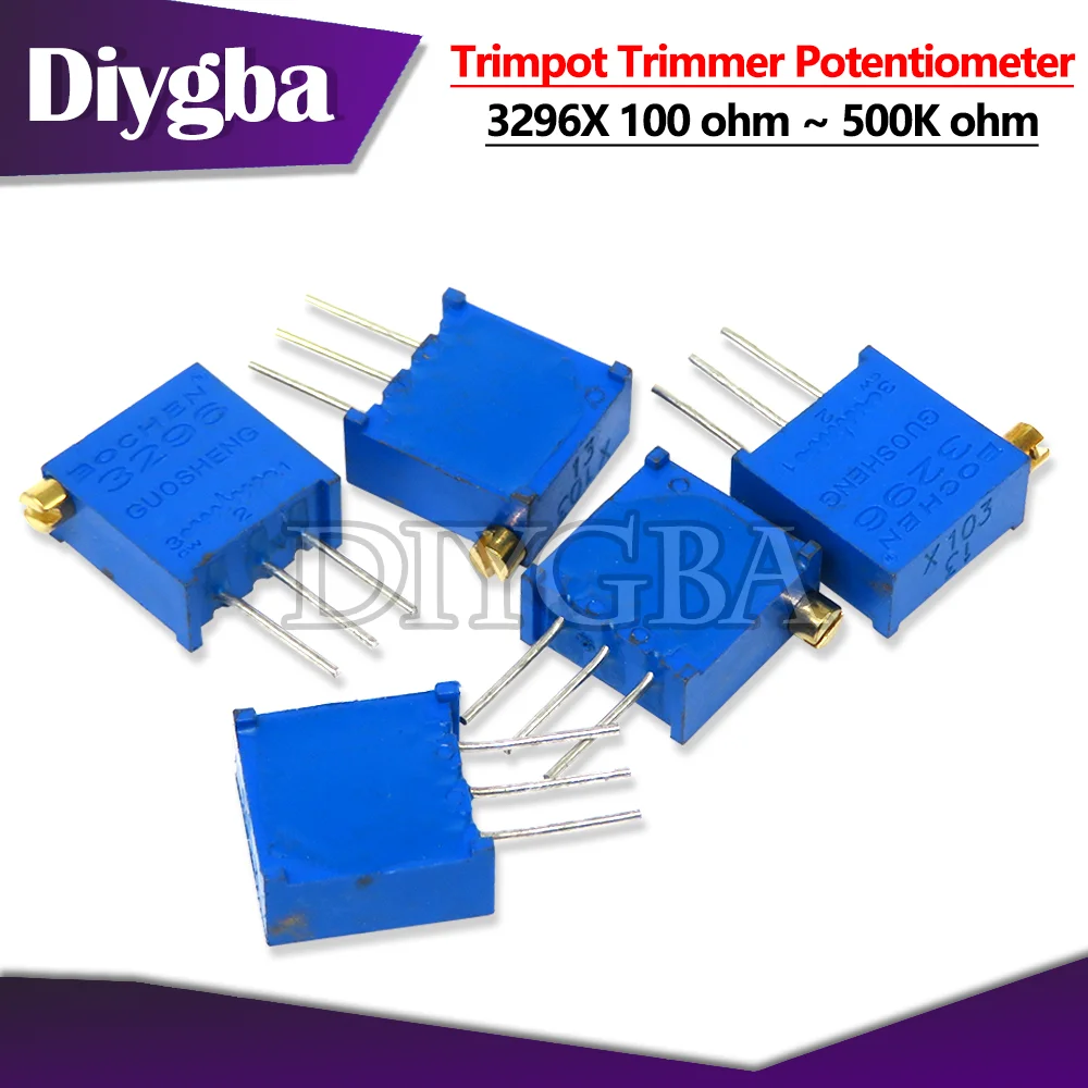 10 peças 3296x potenciômetro resistanziohm trimpot trimmer 1k 2k 5k 10k 20k 50k 100k 200k 500k 1m ohm 100r 200r 500r 3296 diygba