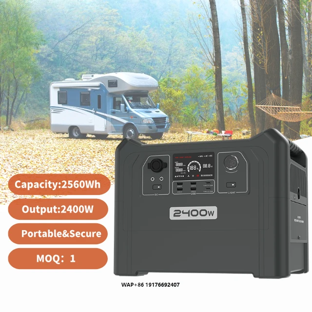 

2400W Portable Power Station 2560Wh Solar Generator for Home Backup, RV Camping & Power Outages with 8 Outlets & LED Display