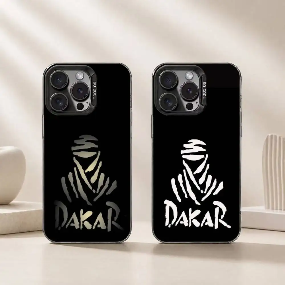

Dakar Rally LOGO Phone Case For iPhone 17,16,15,14,13,12,11 Plus,Pro Max,XS,Colored Silver Plated Inside Cover