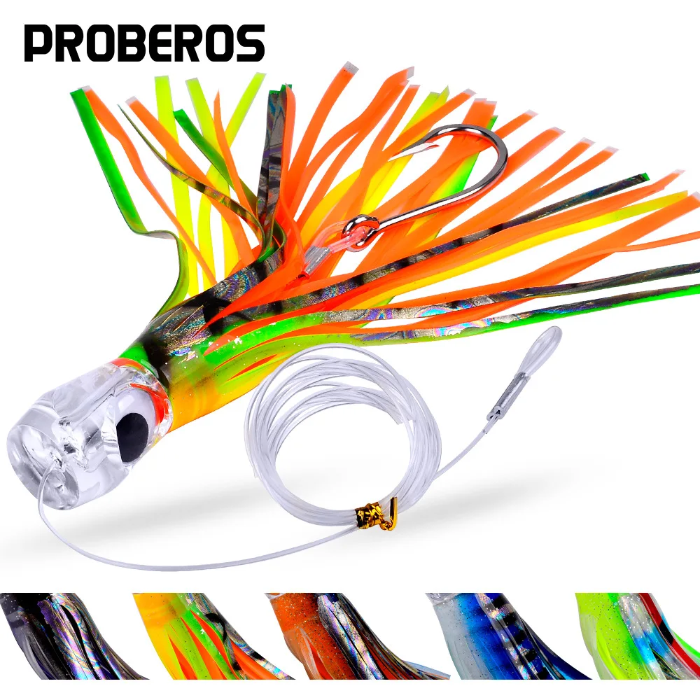 17CM/70G 23CM/96G 2 Kinds of Professional Ocean Squid Boat Fishing Lures with Wire Bait and Squid Soft Lure for Trolling tuna image 4