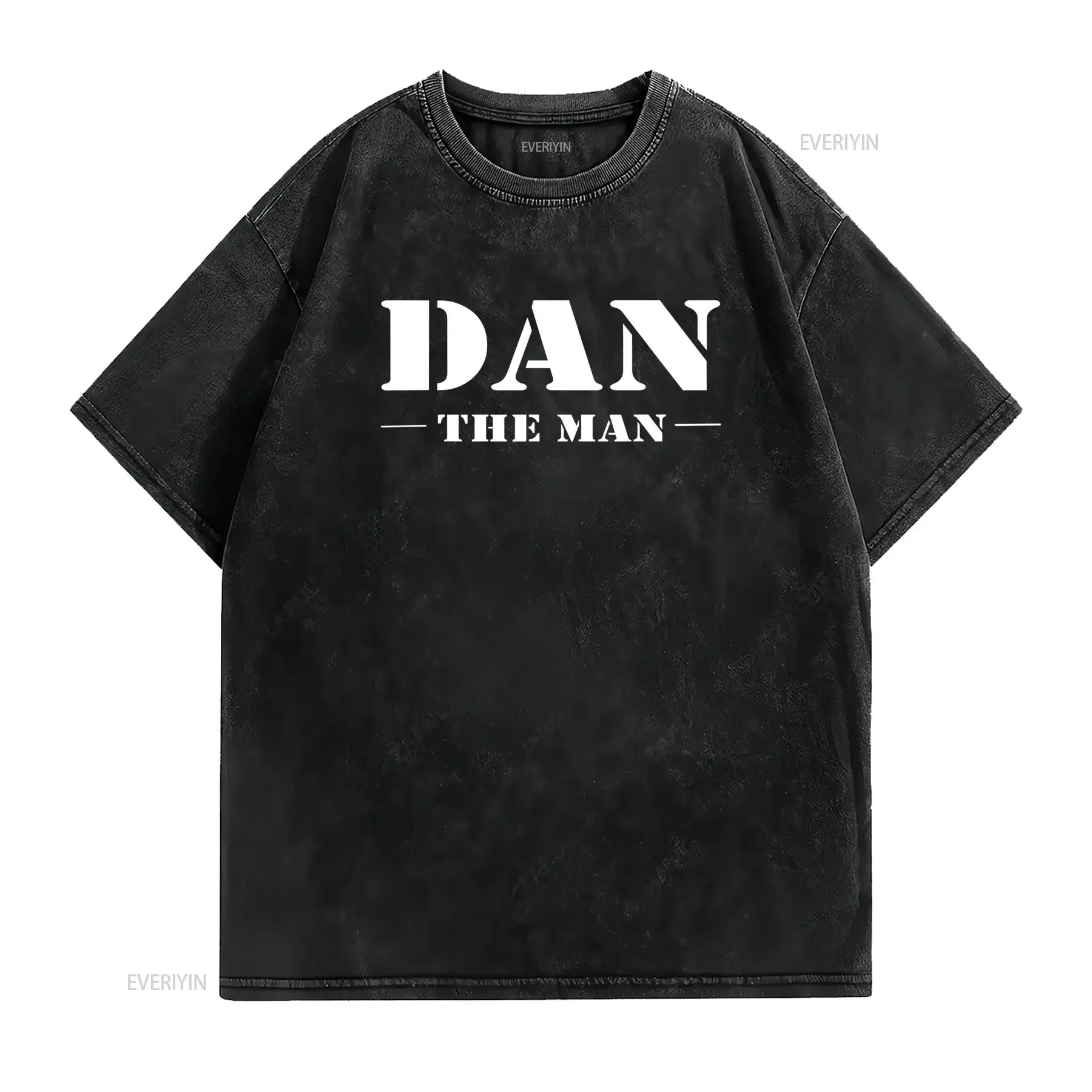 Dan The Man Men'S Name T Shirt 100 180Gsm Casual Crew Neck with Bold Print Machine Washable Versatile Attire for vintage