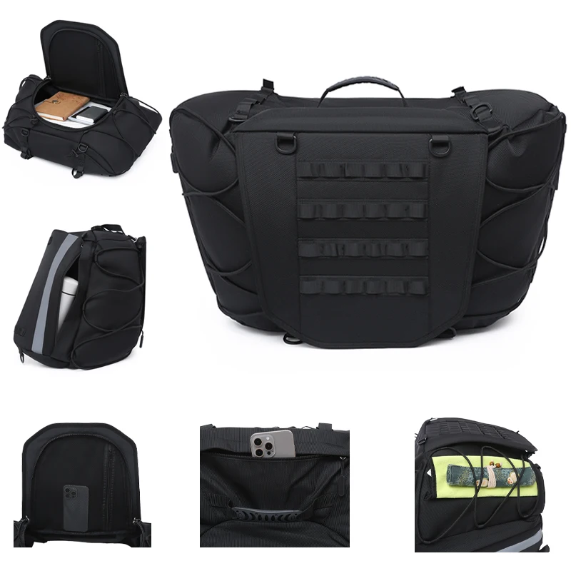 

Universal Motorcycle Extendable 30L-38L Rear Seat Bag Large Capacity Waterproof Handbag Motorcycle Riding Sports Luggage Bag