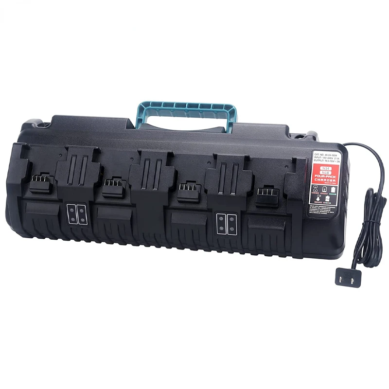 

For Milwaukee 14.4V 18V Li-ion Battery Charger 4-Port 3A Charging Current Replacement Battery Charger N14 N18 Fast Charging