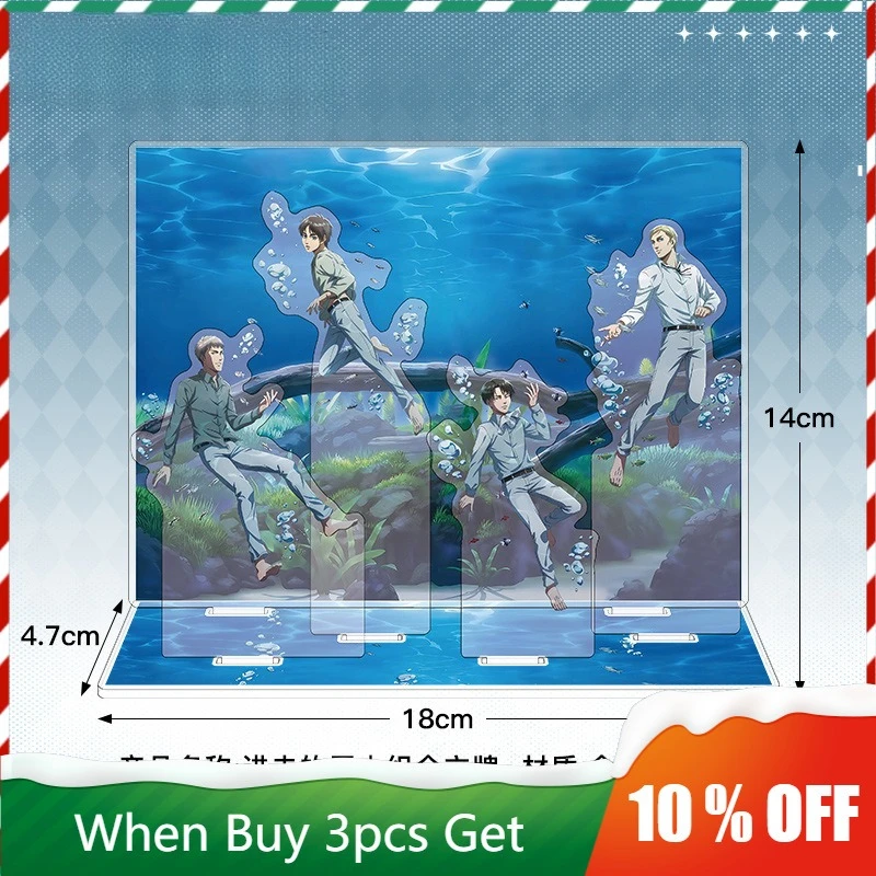 

Attacking Giants Anime Peripherals Aquarium Sence Levi Acrylic Stand High Quality Erwin Standing Plate Eren Acrylic Decor Toys