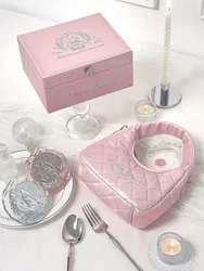 Flower Know  Limited Surrounding 7th Anniversary Makeup Folding Hand Mirror Portable Makeup Storage Satchel  Bag