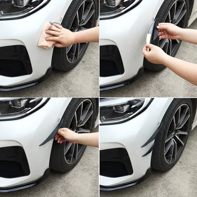 4Pcs Car modification bumper spoiler universal extended spoiler anti-collision strip large surround spoiler