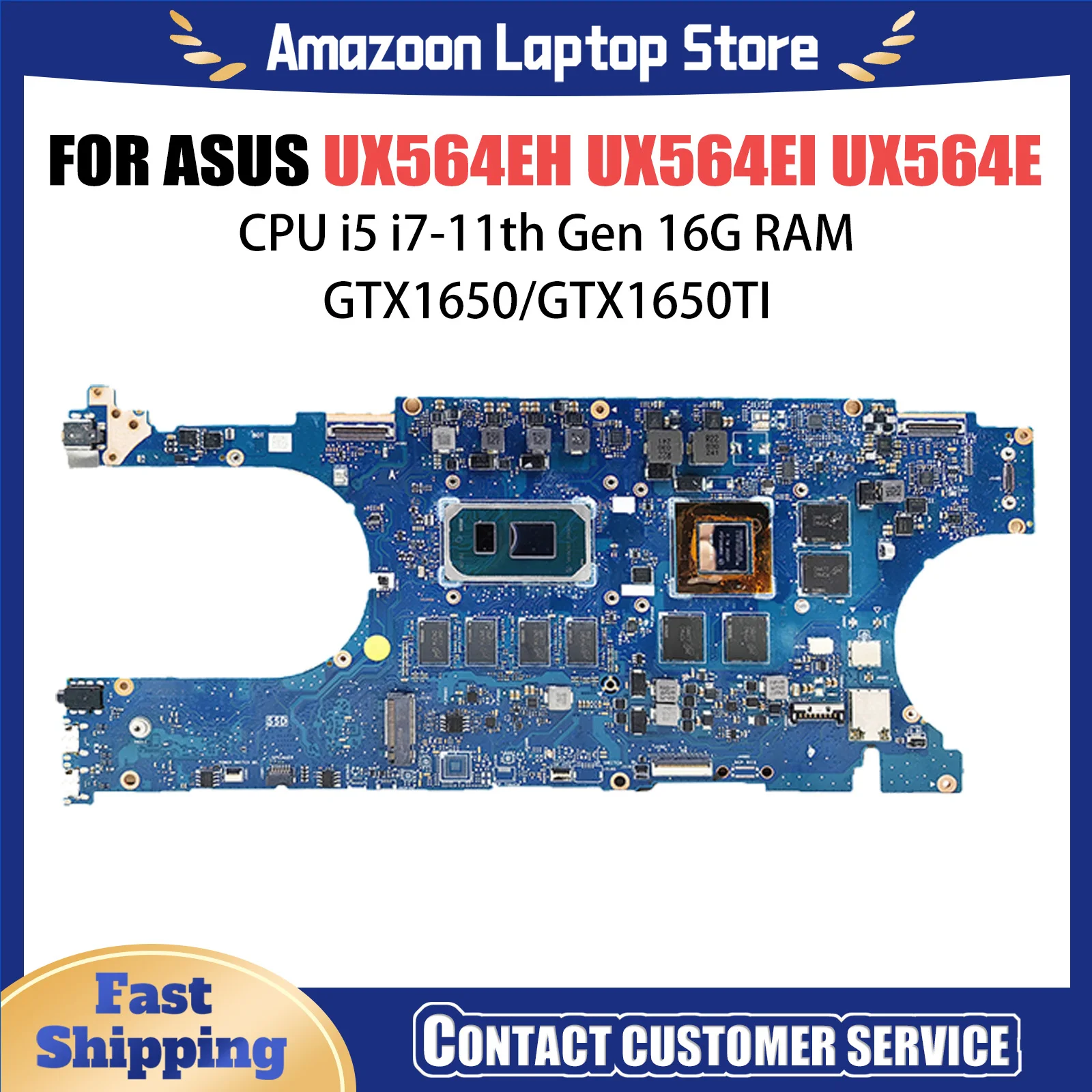 

UX564E Laptop Motherboard For Asus Zenbook Flip UX564EI UX564EH Q538EI Mainboard i5 i7 11th CPU 16G-RAM GTX1650/GTX1650TI