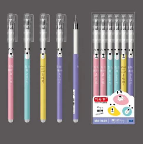 3Pcs/Set Unicorn Flamingo Erasable Washable Handle Erasable Pen Refill 0.5mm Blue Ink Black Cat Gel Pens for School Supplies