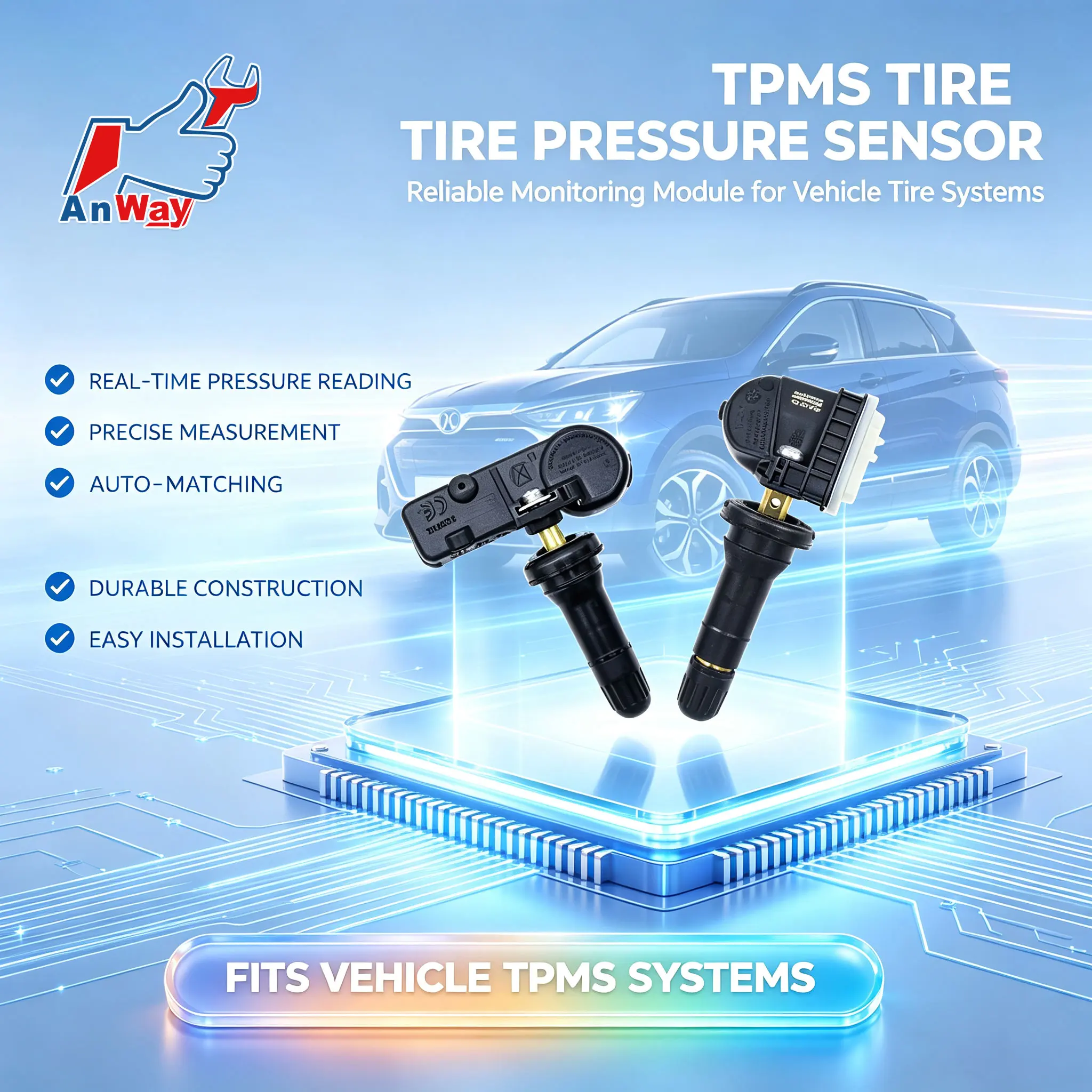 Custom Fit Car Tire Pressure Sensor For BAIC BJEV EX5 2019-2026 TPMS Sensor Stable Signal Tire Monitoring System Auto Learn