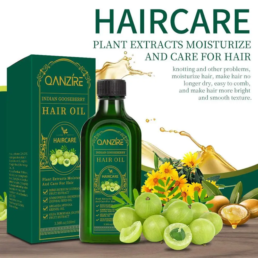 

100ml Indian Gooseberry Pure Plant Hair Care Essential Oil Nourishes, Shines, Repairs Damaged Black Hair Roots Hair Care