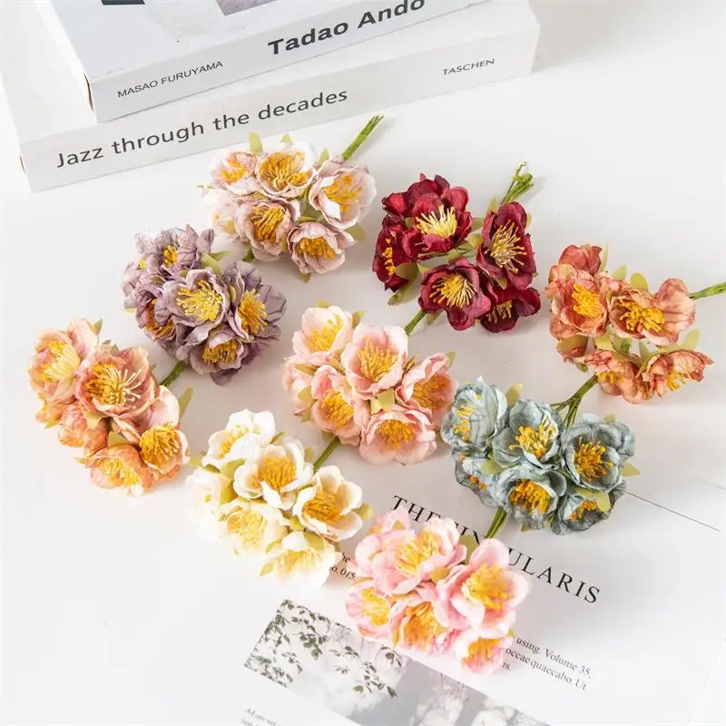 Künstliche Blumen für die Heimdekoration, Seidenblüten, Pflaumenblüten, Festdekoration, Blumenkränze, Hochzeits- und Feiertagszubehör, Geschenk – Detail 1