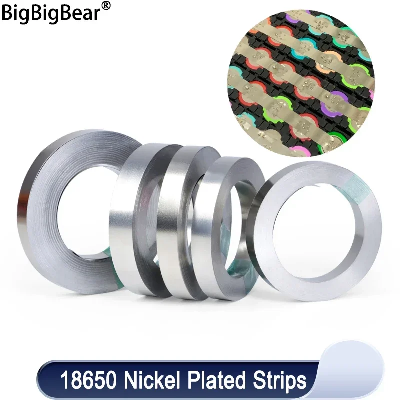 Nickel Plated Strip 18650 Li-ion Battery Nickel Sheet Plate Connector 0.1mm 0.2mm Steel Belt Spot Welding Machine Battery Welder