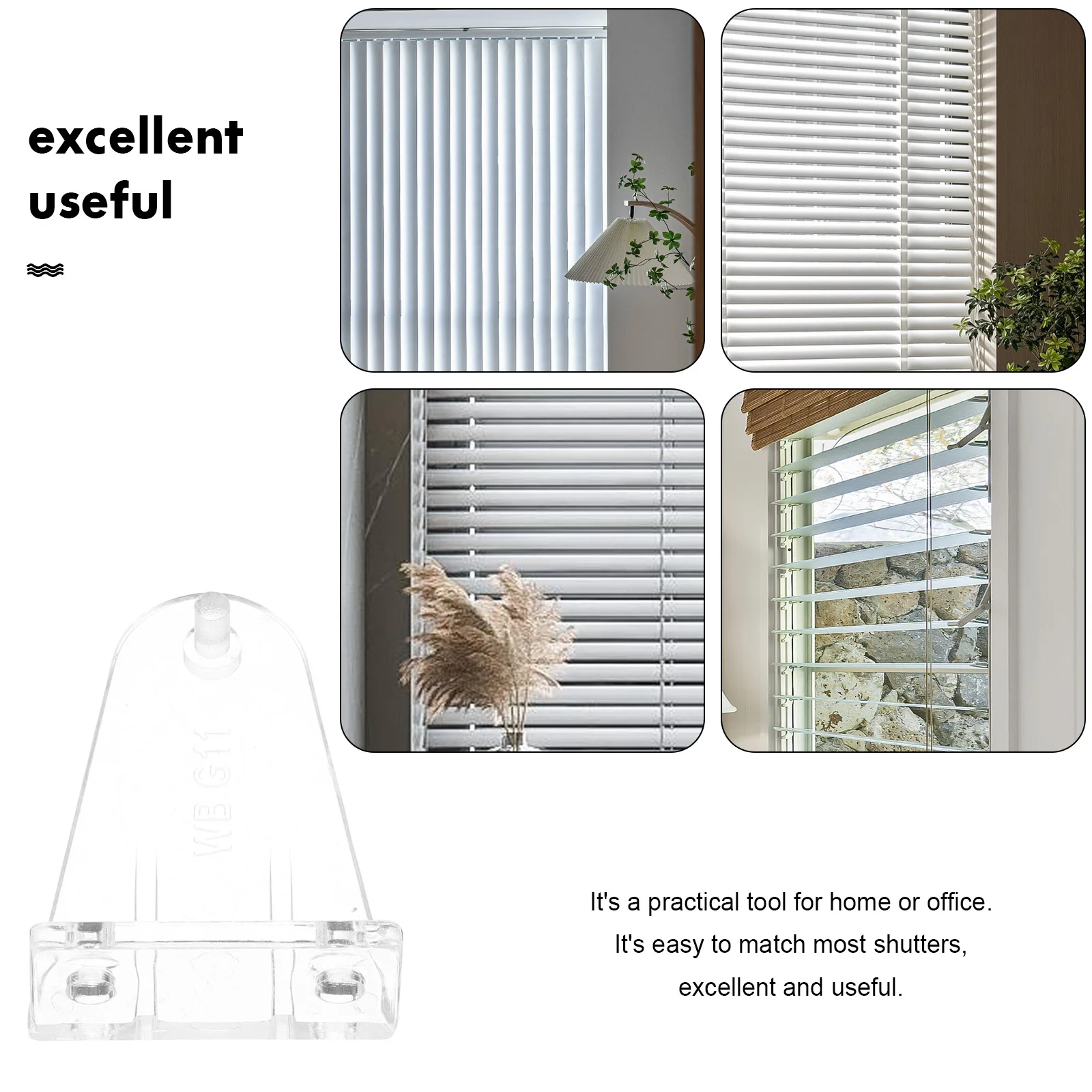 

4pcs Blinds Hold Down Bracket Clear Bottom Rail Clips 2 Inch Venetian Blind Fixing Hooks Window Accessories Replacement Parts
