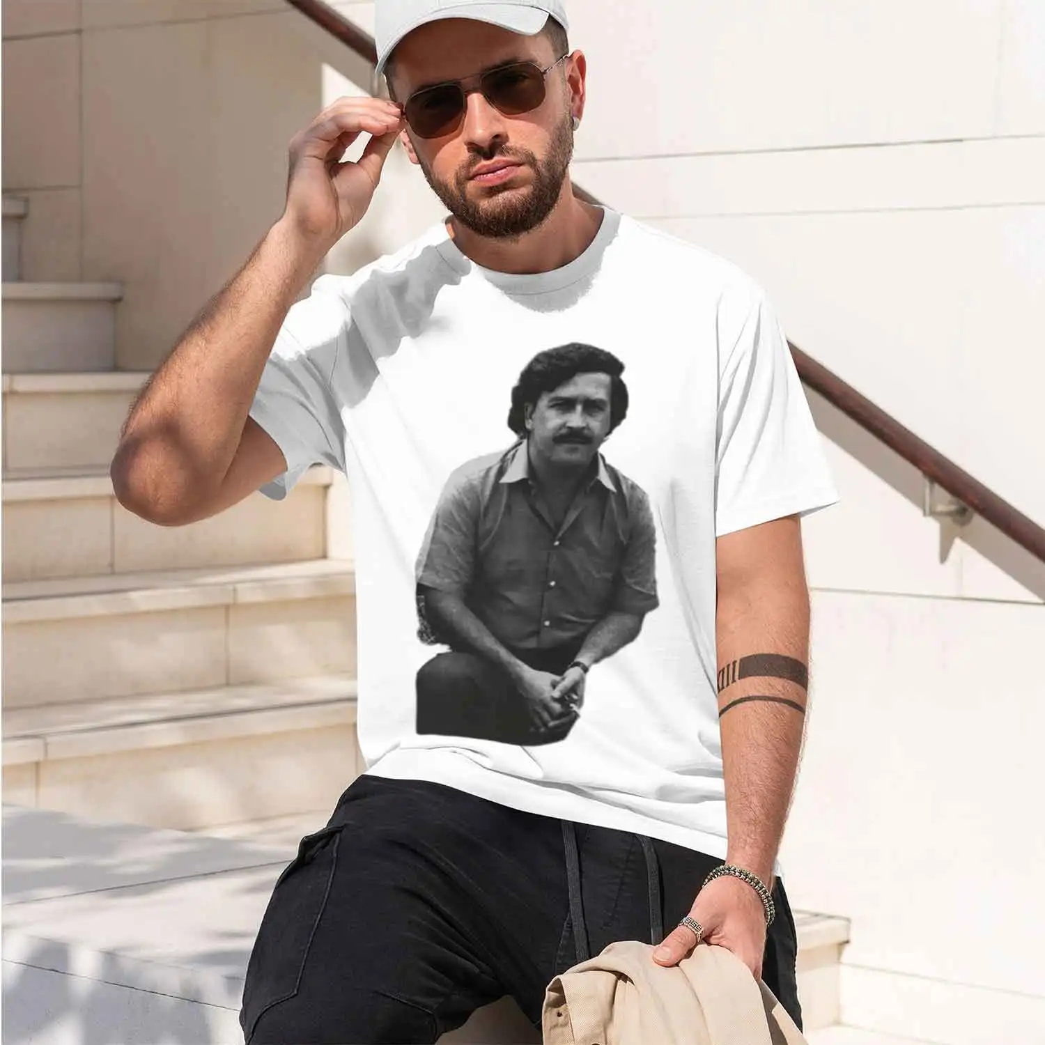 Pablo Escobar Tshirt Vintage Photo Colombia Retro Mexo Unisex Heavy Tee 2026 New Model Men’s Short-sleeve crewneck T-Shirt Class