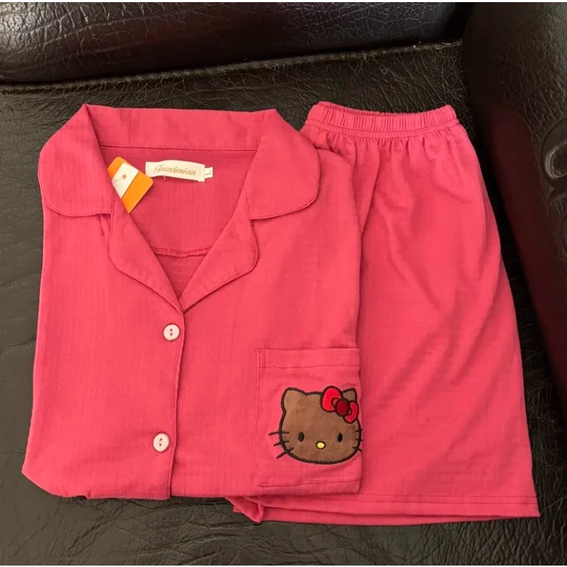 Sanrio New Hellokitty coppia pigiama maschio e femmina carino confortevole traspirante fresco estate coppia pigiama domestico vestito