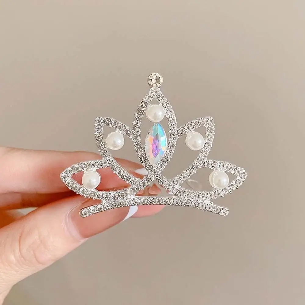 

Pearl Crystal Crown Hair Comb Flower Star Children Tiara Headband Wedding Jewelry Hair Styling Accessories Rhinestone Hairpins