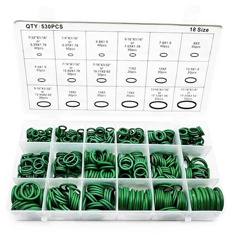 18 Sizes Air Conditioning HNBR O Rings Car Auto Repair Tools Rubber Air Conditioning Refrigerant Ring Sets Car Tools