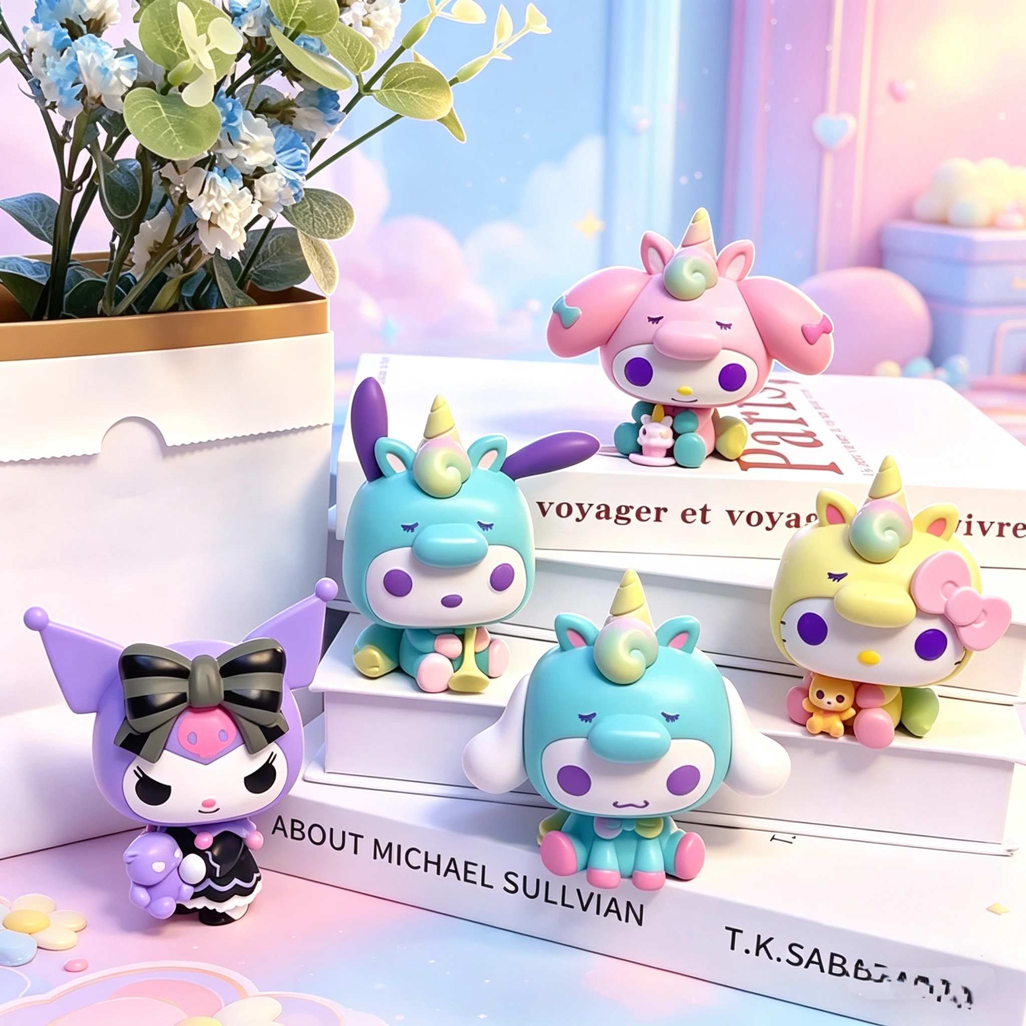 

Clearance Price！！！Hello Kitty Friends Cinnamoroll Pochacco Melody Candy Unicorn Series Kawaii Vinyl Figure Toys Doll Girl Gift