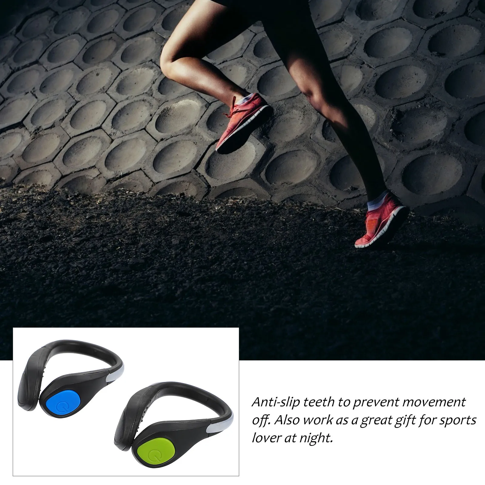

2pcs Luminous Shoe Clips Light Blue Safety Flashlight for Cycling Running LED Glow Attachments Outdoor Sports Anti-Slip