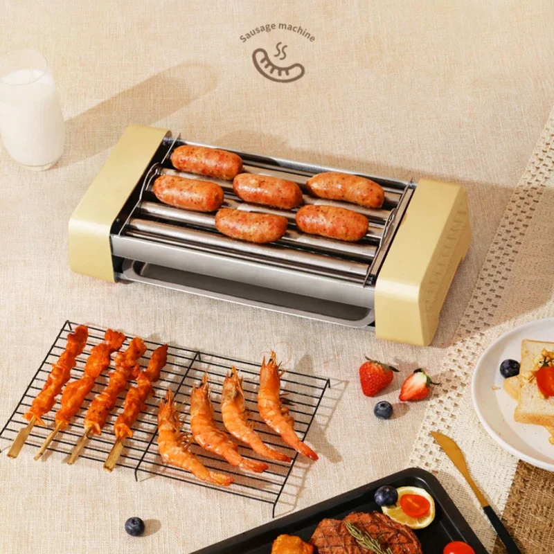 Sausage grill machine household small dormitory fully automatic hot dog machine multifunctional three-in-one electric grill rack