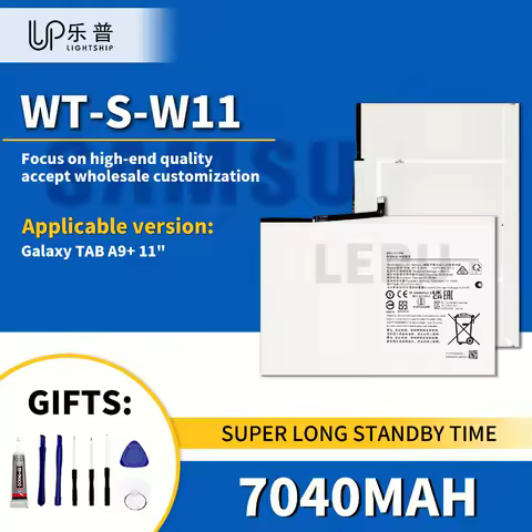 New Tablet Battery for Galaxy TAB A9+ 11" with Tools High Quality Battery WT-S-W11 7040mAh for Samsung Tablet Original Battery