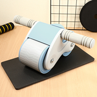 Ab Wheel Automatic Rebound Abdominal Roller Enlarged Double Wheels for Home Training Goldfish Rubber Knee Pad R om Color Ab Roll