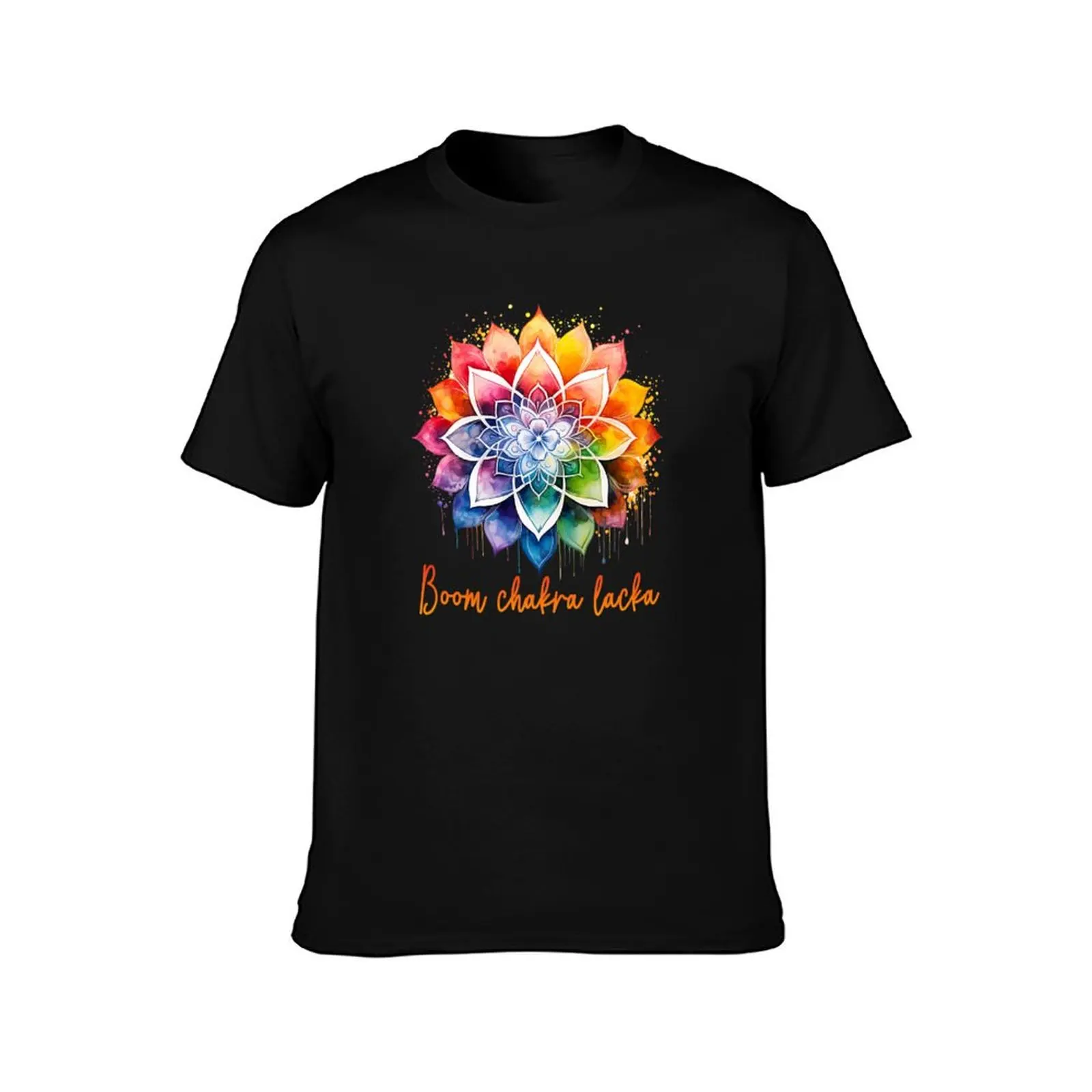 Boom Chakra Lacka Rainbow Zen Mandala Design T-Shirt quick-drying vintage anime shirt men t shirts high quality