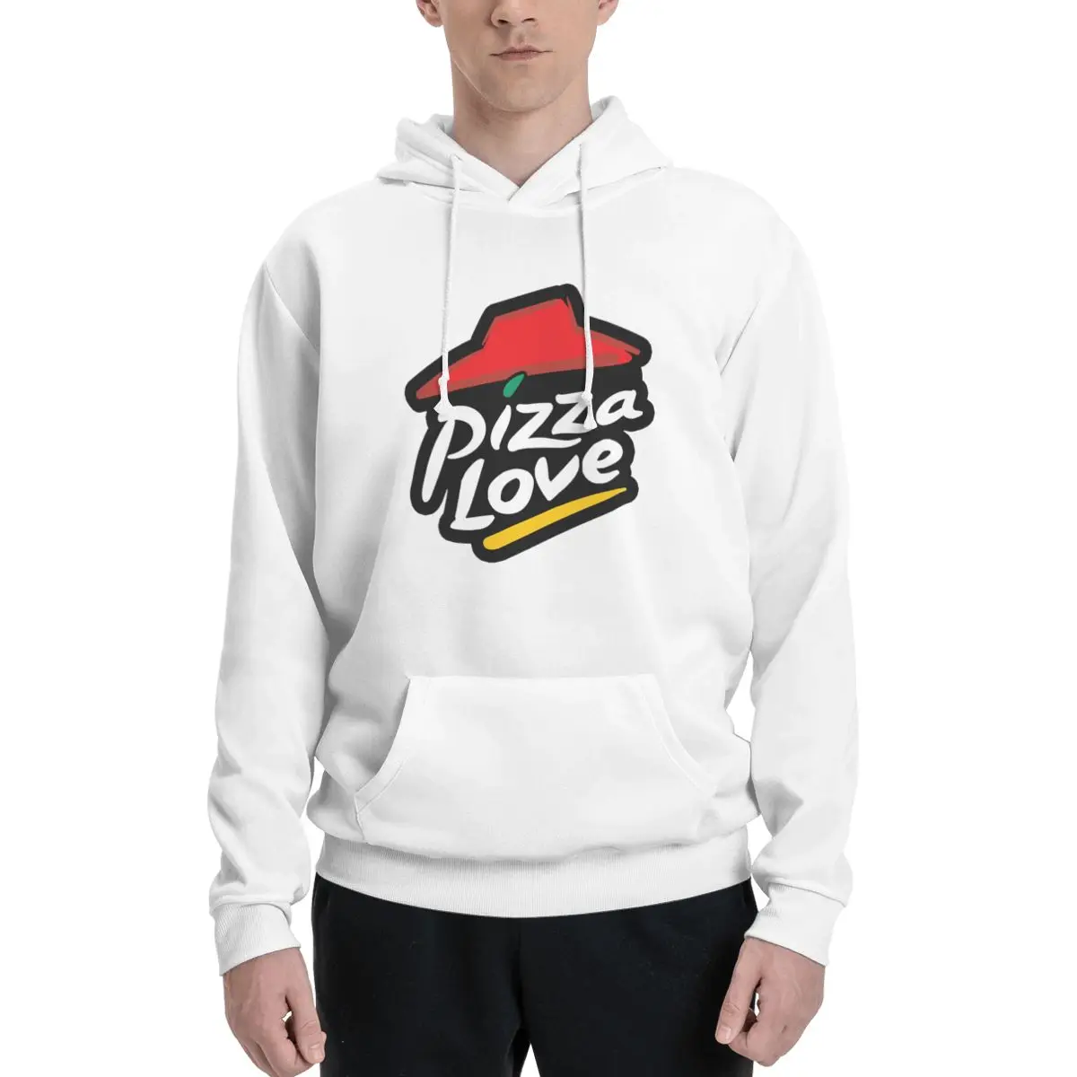 Pizza Love Pizza Hut Funny Parody Hoodies Men's Women Casual Pullover Sweatshirts Harajuku Long Sleeve Streetwear Autumn Winter