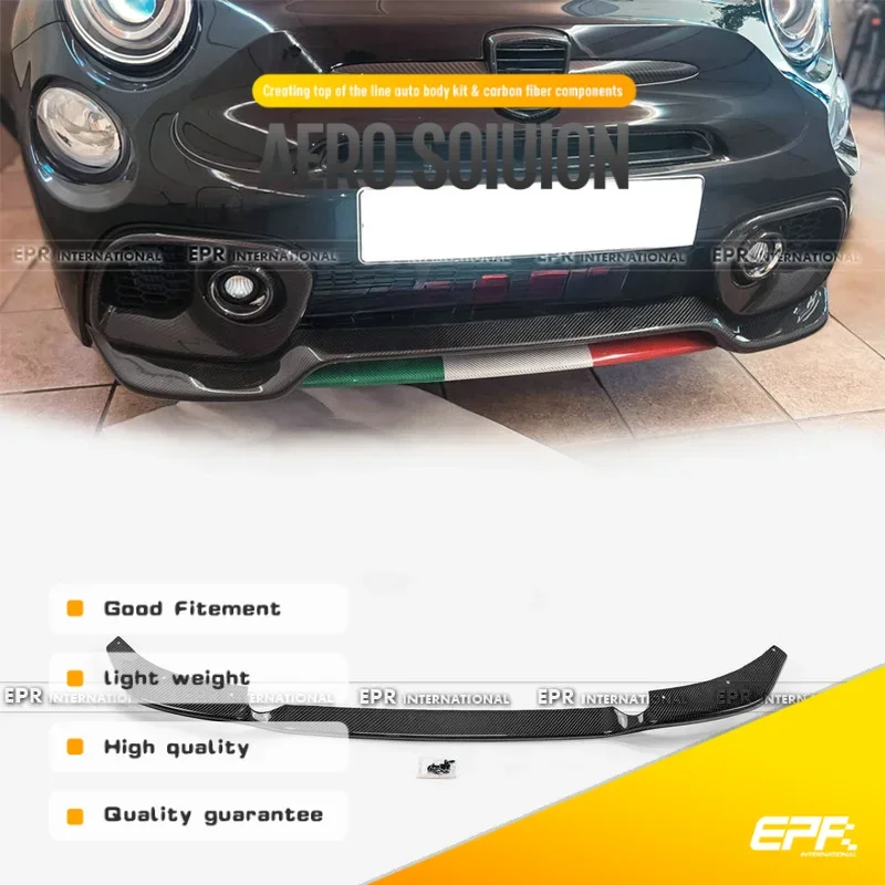 

For Fiat 595 Abarth Series 4 T-Type Front Lip - Carbon Fiber Body Kit Spoiler Bumper Lip Exterior Styling Accessory Fitment