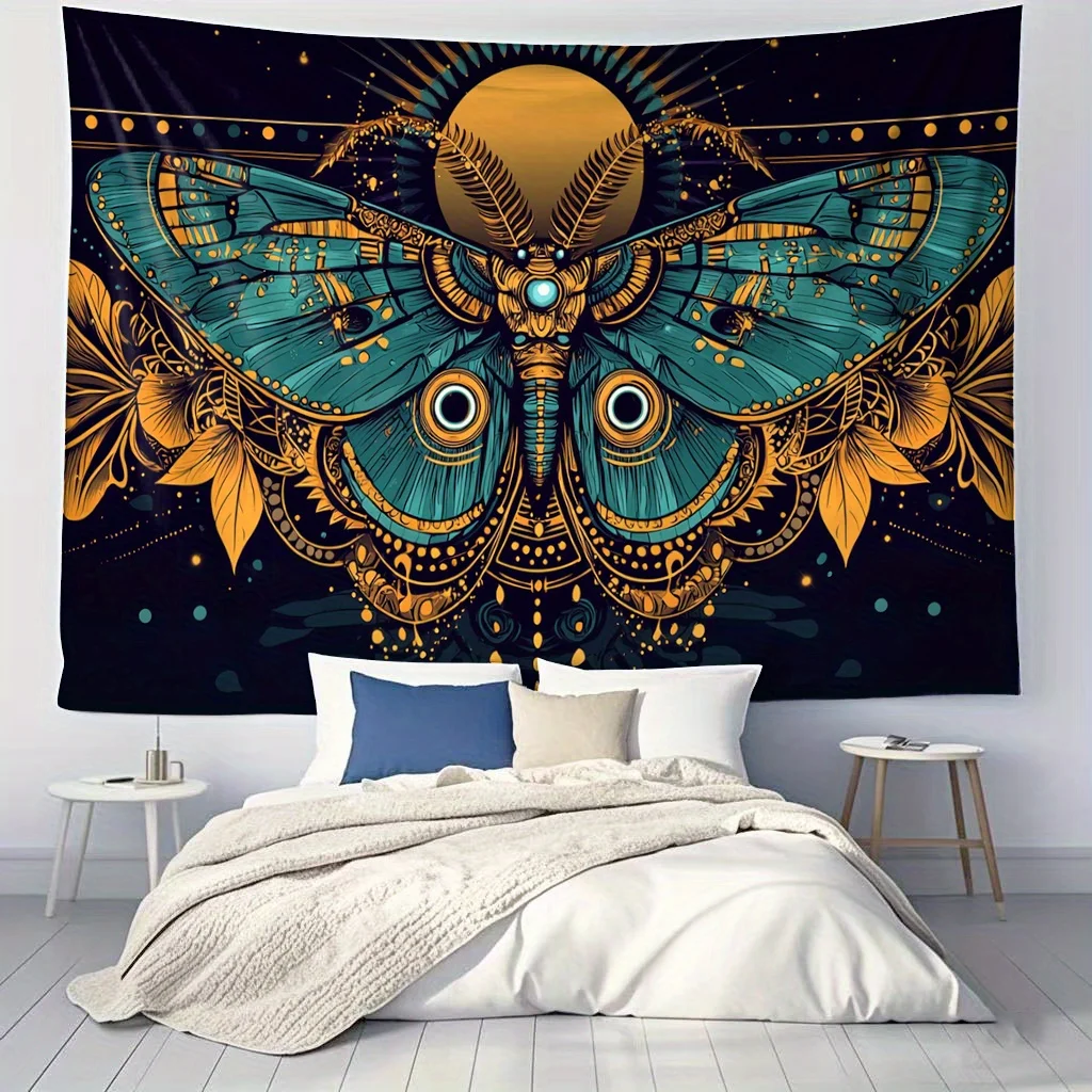 Bohemian Butterfly Tapestry Wall Hanging Boho Mandala Tribal Tapestry Decor Print for Living Room Bedroom Apartment Luxury Home