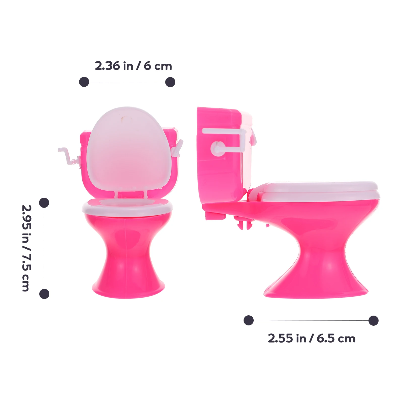 2pcs Dollhouse Miniature Toilet Model Mini House Bathroom Furniture Toilets Pretend Miniature Furniture Accessory Dolls